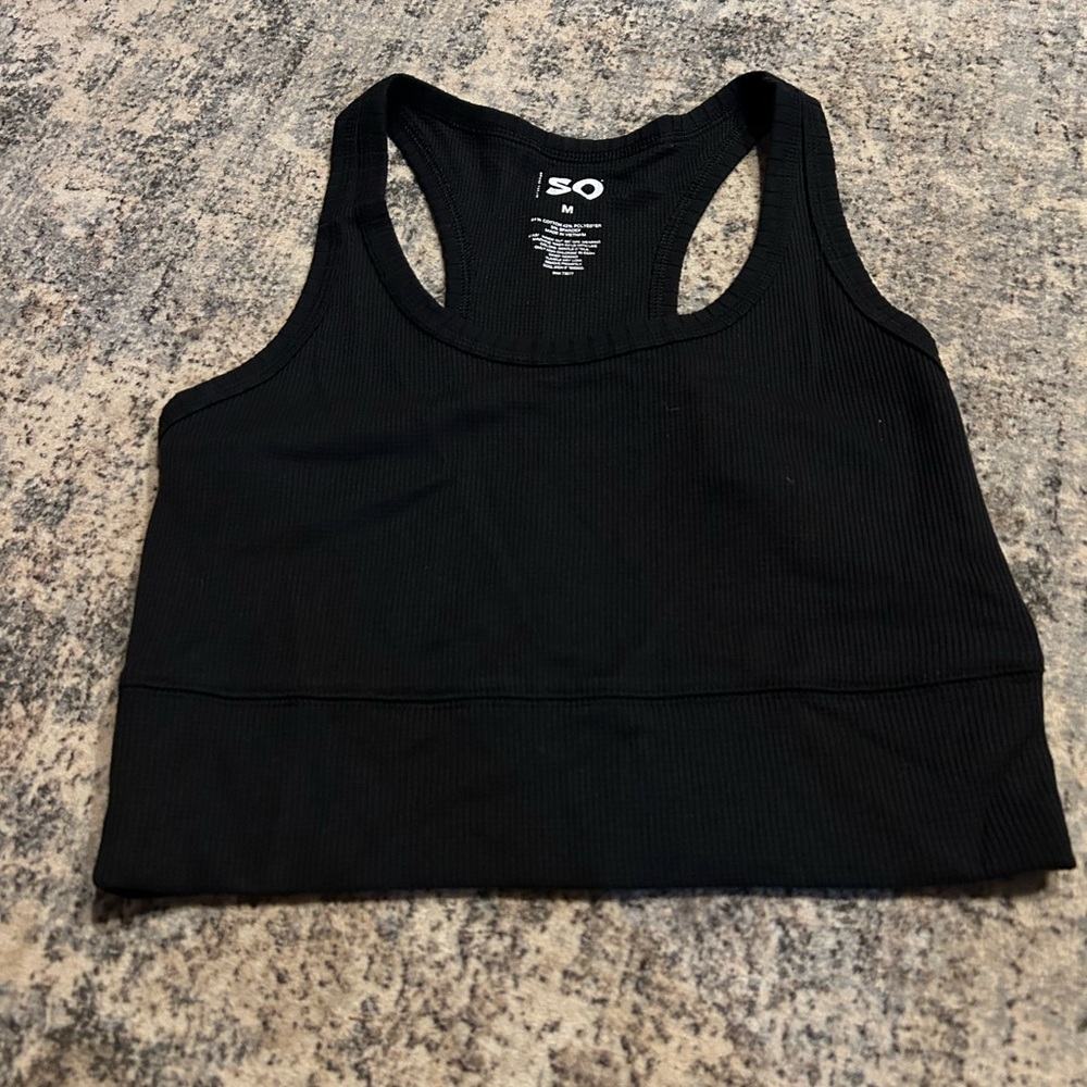 Cotton On Black Ribbed Racerback Tank